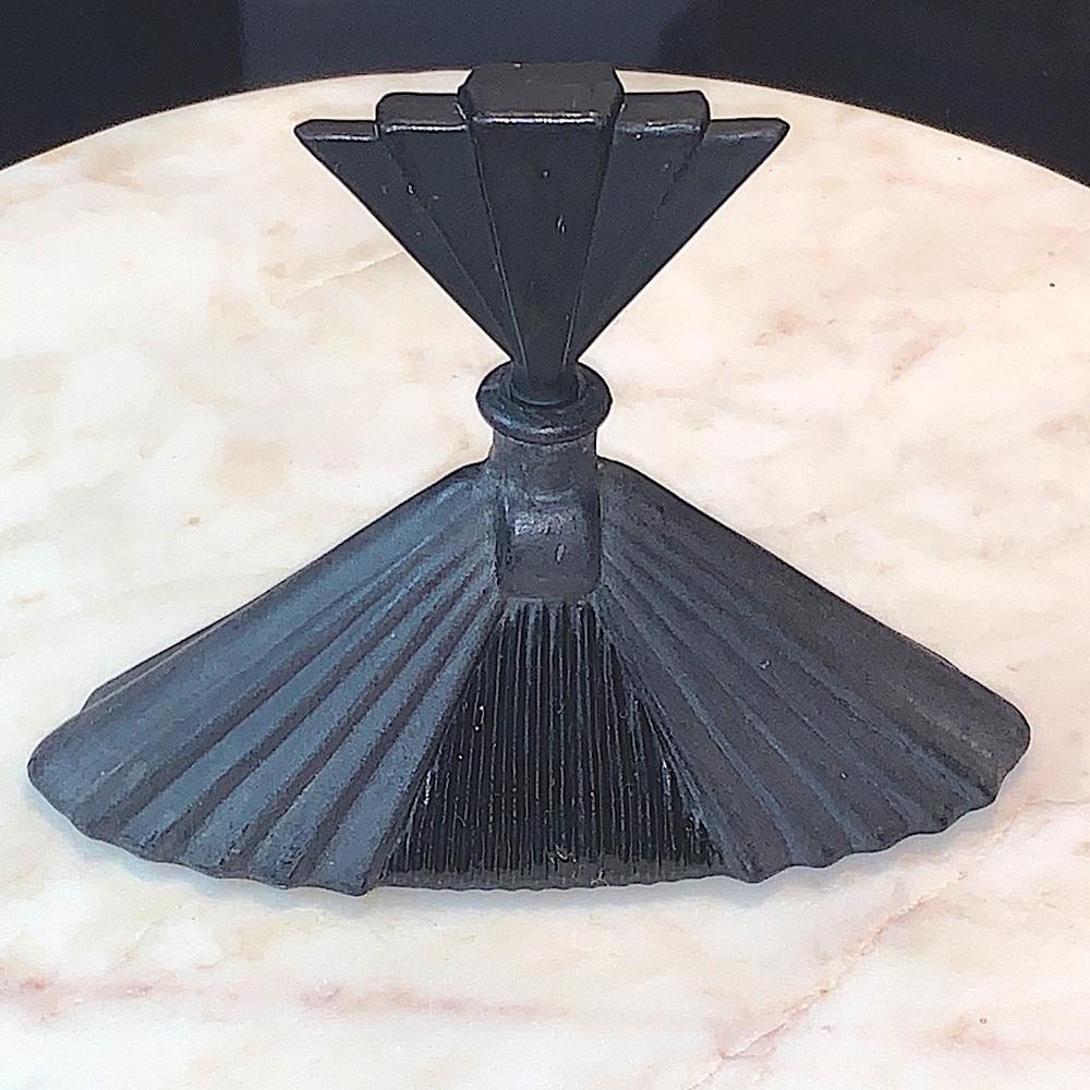 SILVESTRI PERFUME BOTTLE BLACK FAN TWO TONE BLOWN GLASS VINTAGE